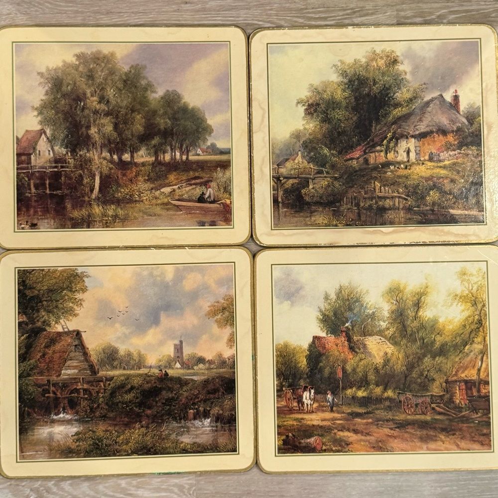 Vintage- Clover Leaf - 4 Table Mats Rural Britain Scenes In Box